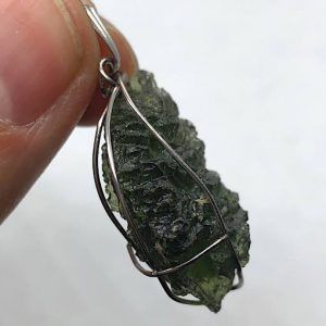 Moldavita piedra auténtica colgante acero MMJ6A joya collar