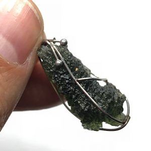 Moldavita piedra auténtica colgante acero MMJ6A joya collar