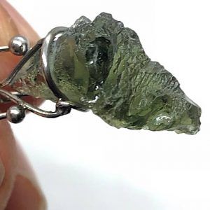 Moldavita piedra auténtica colgante acero pequeño MPJ2A joya personalizada artesanal