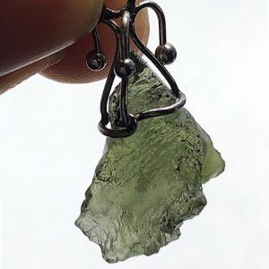 Moldavita piedra auténtica colgante acero pequeño MPJ2A joya personalizada artesanal