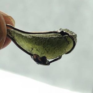 Moldavita piedra auténtica colgante acero pequeño MPJ3A joya personalizada artesanal