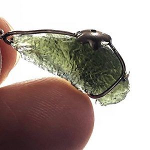 Moldavita piedra auténtica colgante acero pequeño MPJ3A joya personalizada artesanal
