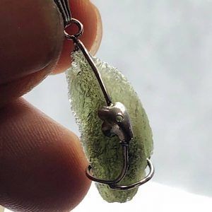 Moldavita piedra auténtica colgante acero pequeño MPJ3A joya personalizada artesanal