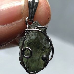 moldavita piedra auténtica colgante pequeño 1a acero joya personalizada artesanal