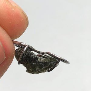 Moldavita piedra auténtica colgante acero colganteaceroMM2A