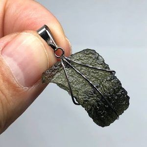 Moldavita moldavite piedra auténtica colgante acero modelo energía de conexión ref moldavitaenergy1