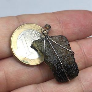 Moldavita moldavite piedra auténtica colgante acero modelo energía de conexión ref moldavitaenergy1