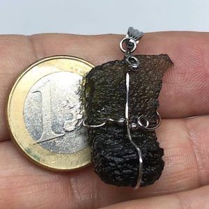 Moldavita moldavite piedra auténtica colgante acero modelo energía de conexión ref moldavitaenergy1