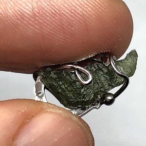 Moldavita moldavite piedra auténtica colgante acero colganteaacero-MP3A-3