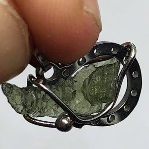 Moldavita moldavite piedra auténtica colgante acero colganteaacero-MP3A-3