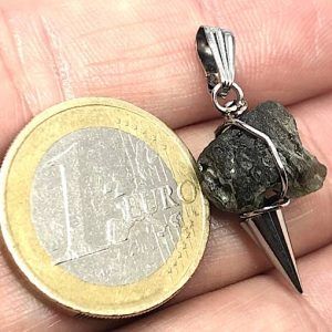 💎 Moldavita piedra auténtica colgante collar acero mpj42ab