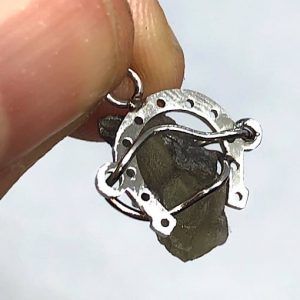 Moldavita piedra auténtica colgante acero 1a-2 joya personalizada artesanal