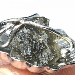 Moldavita piedra auténtica colgante acero concha MMJ4A1 joya personalizada artesanal