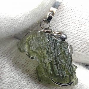 Moldavita moldavite piedra auténtica colgante acero MPJ2a-2especial joya personalizada artesanal
