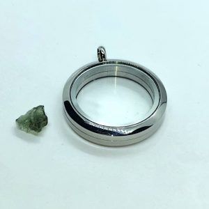 Moldavita piedra auténtica colgante acero ABIERTO MMJ2A joya personalizada