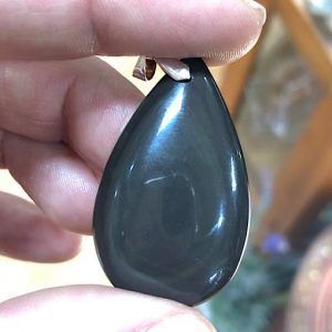 Comprar obsidiana arcoiris colgante de plata piedra natural mediano OACPM3A