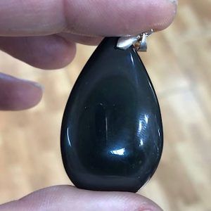 Comprar obsidiana arcoiris colgante de plata piedra natural mediano OACPM3A