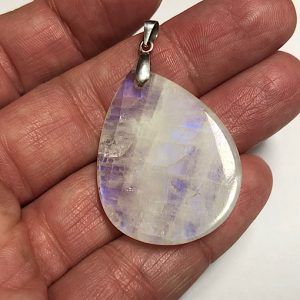 Colgante Piedra Luna grande en plata PLJCP2A-22