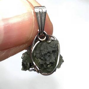 Moldavita moldavite autentica colgante acero colganteaceroMM6A