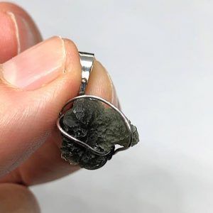Moldavita moldavite autentica colgante acero colganteaceroMM6A