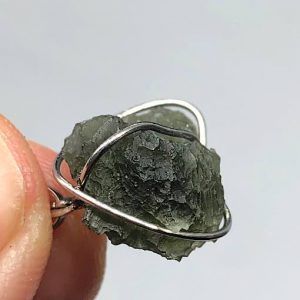 Moldavita moldavite autentica colgante acero colganteaceroMM6A