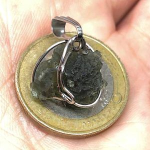 Moldavita moldavite autentica colgante acero colganteaceroMM6A