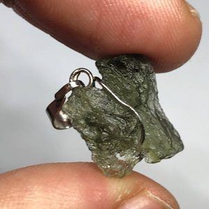 Moldavita moldavite autentica colgante acero colganteaceroMM6A2