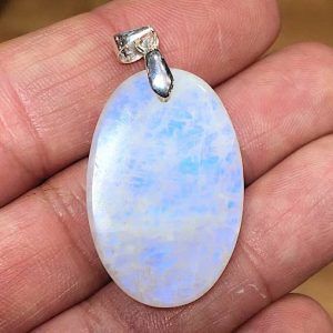 Colgante Piedra Luna grande en plata PLJCP1A