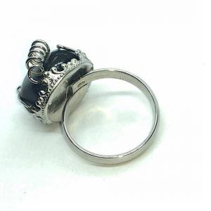 Comprar obsidiana anillo de acero piedra natural OAA1A