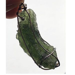 Moldavita piedra auténtica colgante acero pequeño 1B joya personalizada artesanal