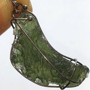 Moldavita piedra auténtica colgante acero pequeño 1B joya personalizada artesanal