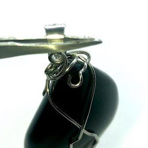 Comprar obsidiana arcoiris colgante de acero piedra natural mediano OAJCAM1A