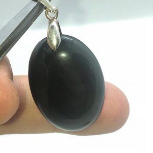 Comprar obsidiana arcoiris colgante de plata piedra natural mediano OACPM2A
