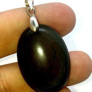 Comprar obsidiana arcoiris colgante de plata piedra natural mediano OACPM2A