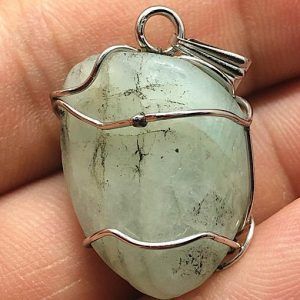 Comprar piedra aguamarina colgante acero AMJCA1A