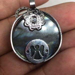 Comprar piedra Mineral Labradorita colgante acero LJCA4A