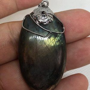Comprar piedra Mineral Labradorita colgante acero LJCA7A