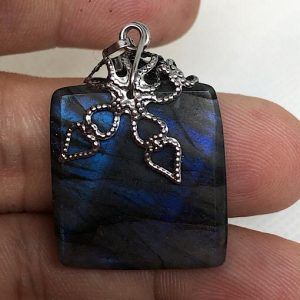 Comprar piedra Labradorita colgante acero LJCA10A
