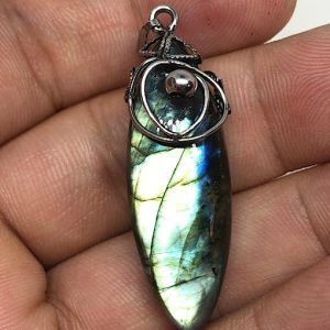 Comprar piedra Labradorita colgante acero LJCA11A