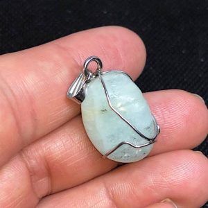 Comprar piedra aguamarina colgante acero AMJCA2A