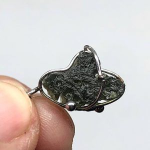 Moldavita moldavite piedra auténtica colgante acero MMJ15A2 especial conexión joya personalizada artesanal