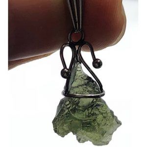 Moldavita piedra auténtica colgante acero pequeño MMJ12A joya personalizada artesanal