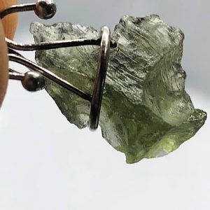 Moldavita piedra auténtica colgante acero pequeño MMJ12A joya personalizada artesanal