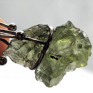 Moldavita piedra auténtica colgante acero pequeño MMJ12A joya personalizada artesanal