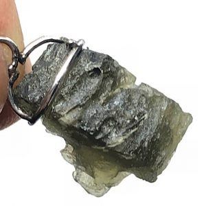 Moldavita piedra auténtica colgante acero MMJ14A