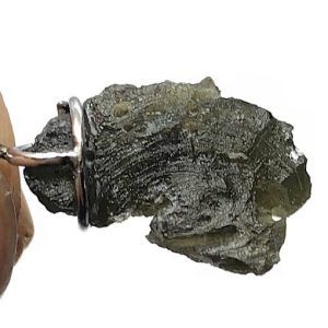 Moldavita piedra auténtica colgante acero MMJ14A