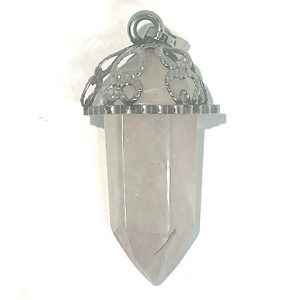 Comprar Cuarzo Rosa punta colgante de acero CRJCA17B