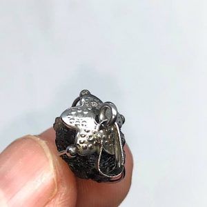 Piedra Moldavita auténtica colgante acero ref MMJC10A2