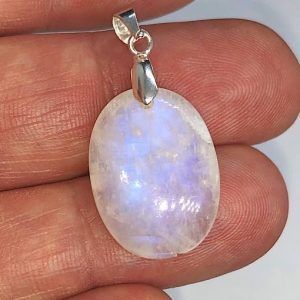 Colgante piedra luna en acero PLJC8A1
