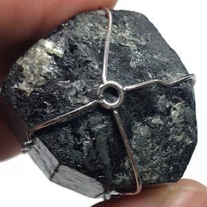 Colgante de Turmalina negra de acero TNJCA1A